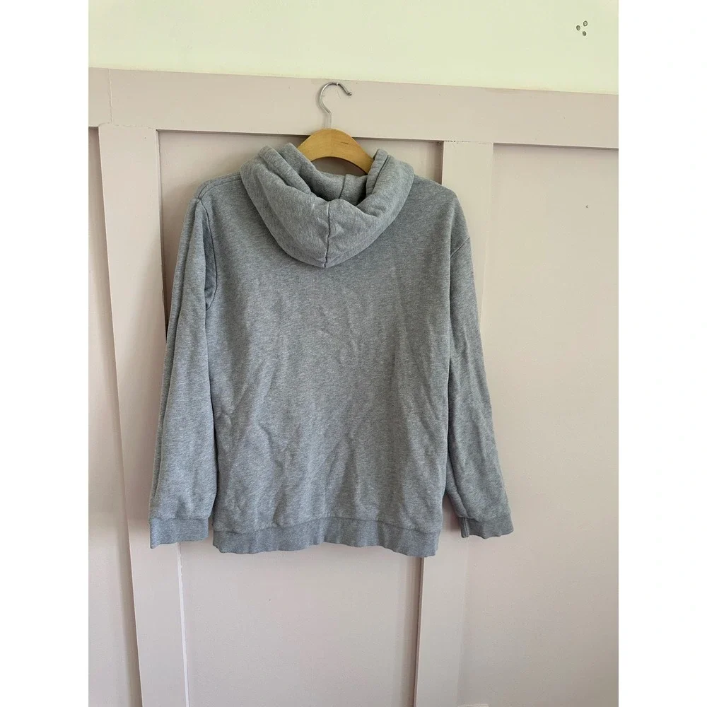 Adidas Originals Mens Trefoil Logo Hoodie Gray Pullover Sweatshirt Medium